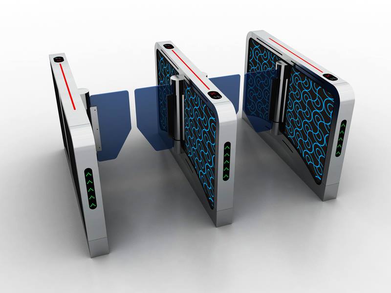 Glass Arm Swing Barrier Gate With Biometrics System
