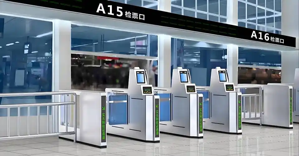 Automatic Flap Gate Turnstile Used in Bank
