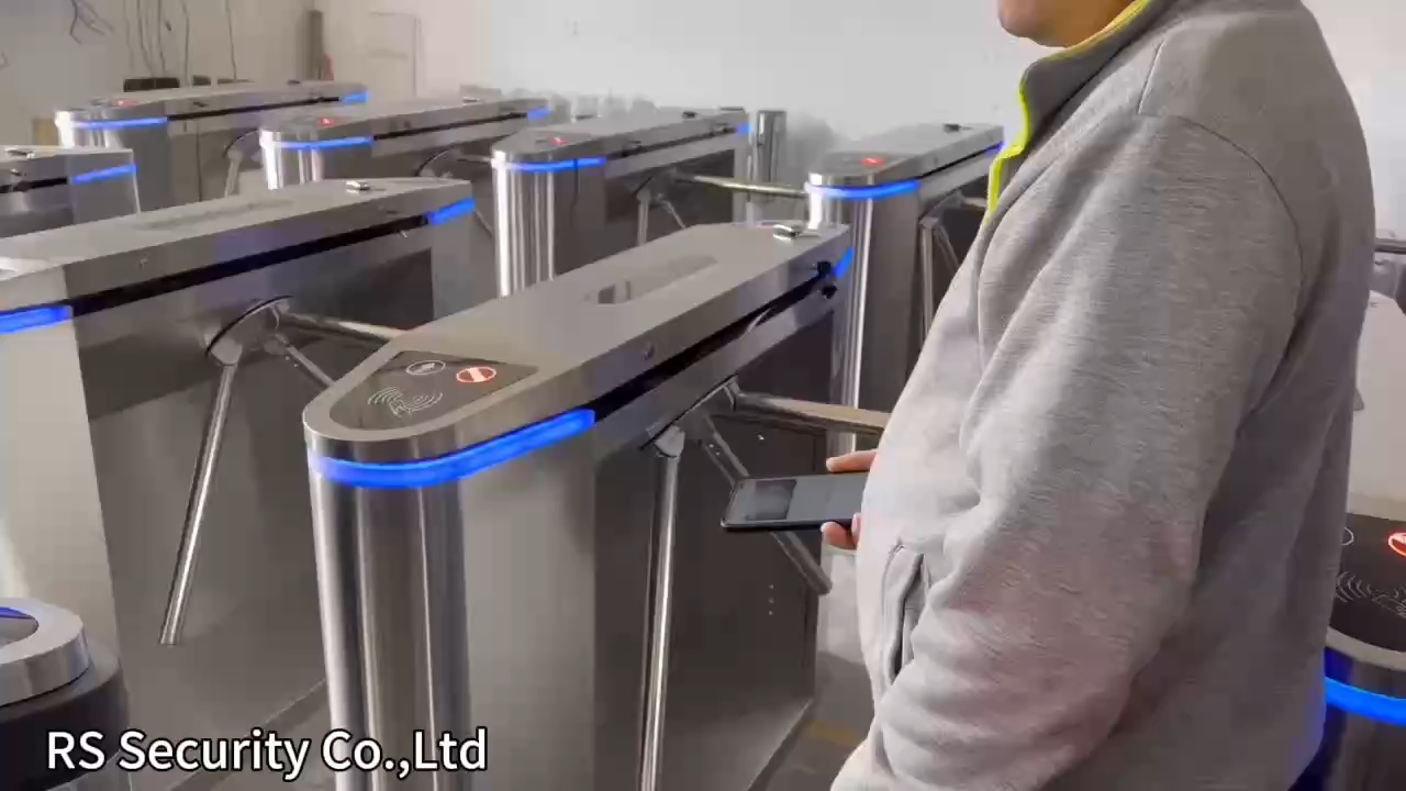 Train Station Tripod Turnstile with Mobile App Control System